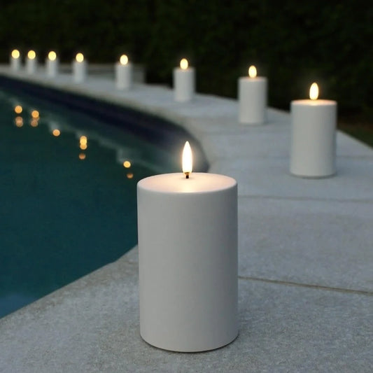 Flameless Candle Outdoor - Nordic White 7.8 x 12.7cm