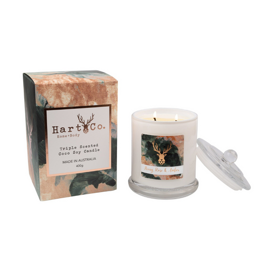 HartCo Peony, Rose & Amber Large Candle (Double wick) - 400g